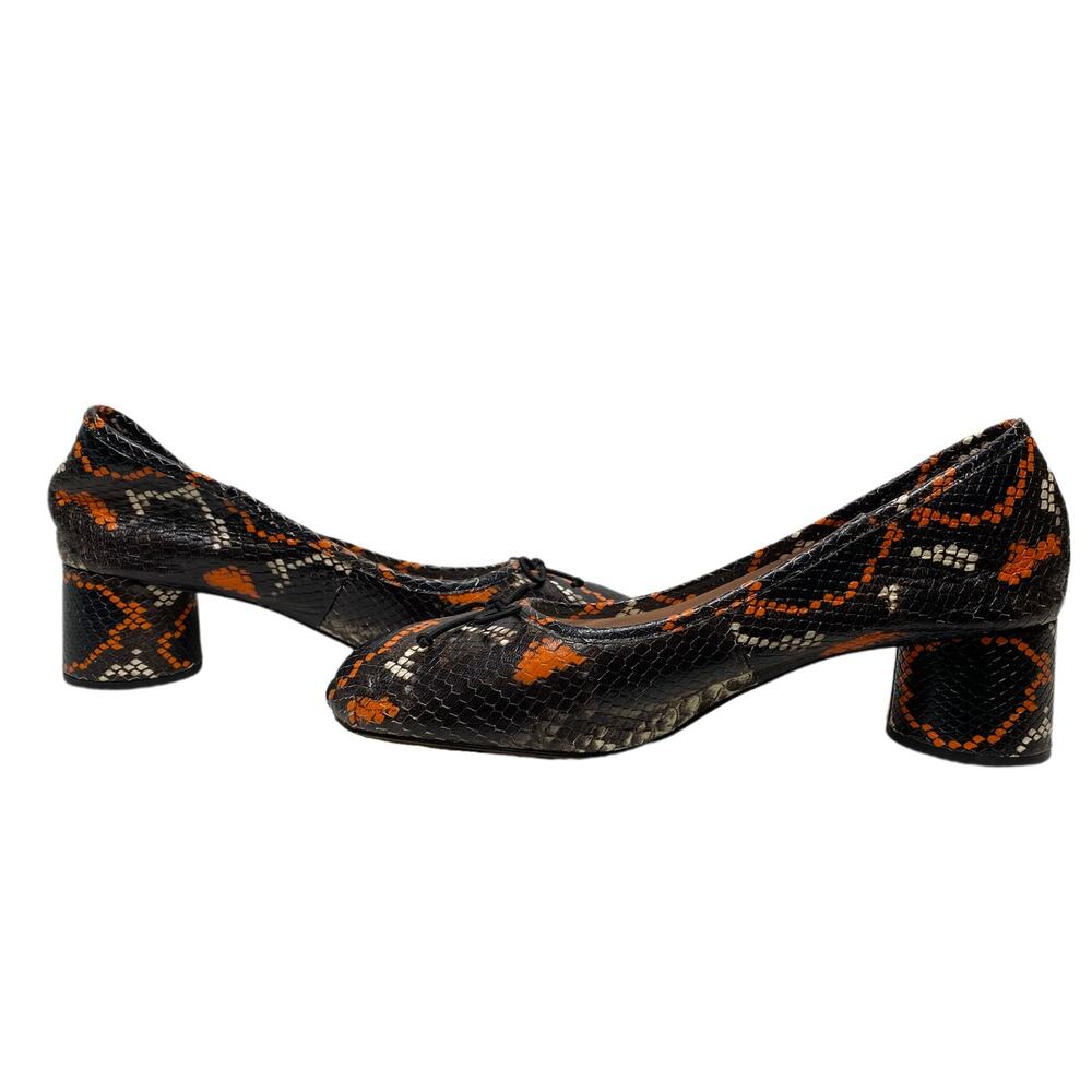 Zara Basic Collection Black/Orange Snake Print Ba… - image 2